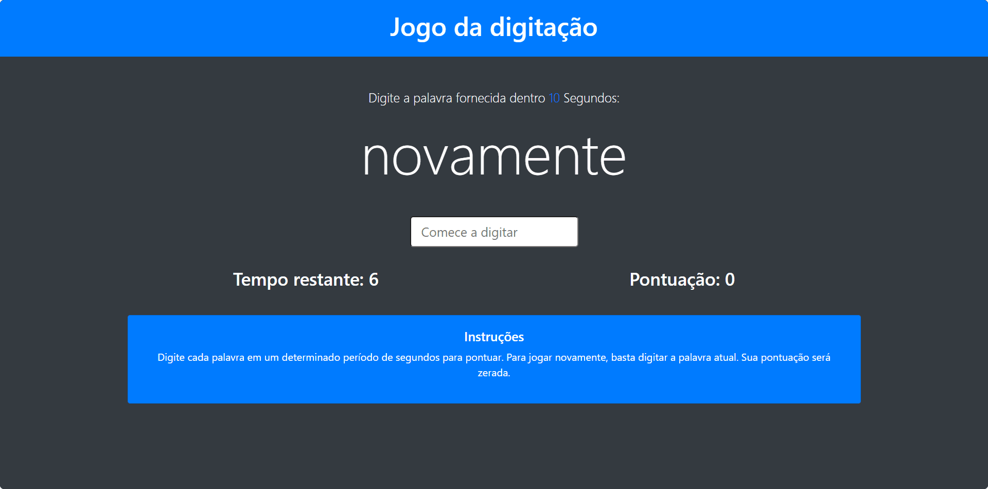 Jogo da digitação preview